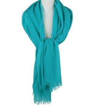 Stola/sjaal van 100% kasjmier in de kleur turquoise