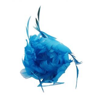 Turquoise veren bloemcorsage op speld