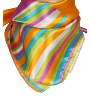 Vierkant sjaaltje met kleurrijke strepen