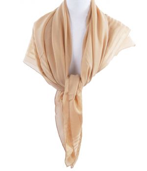 Vierkante camelkleurige voile sjaal