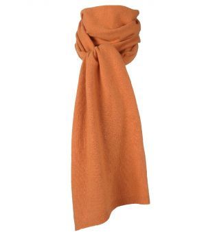Kasjmier-blend sjaal in zacht-oranje