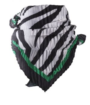 Vierkante plissé sjaal met zebra print 