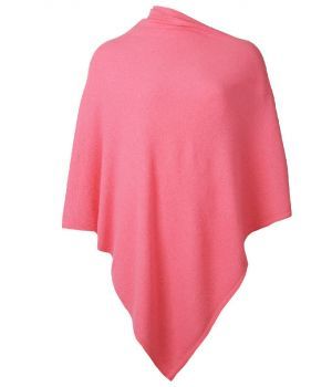 Zuurstok roze kasjmier-blend poncho