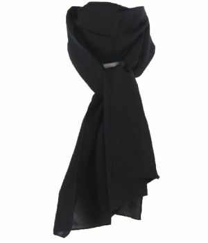 Effen zwarte crêpe sjaal