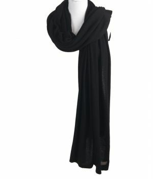 Kasjmier-blend sjaal/omslagdoek in zwart