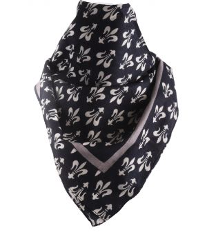 Katoenen vierkante sjaal met Franse lelie print