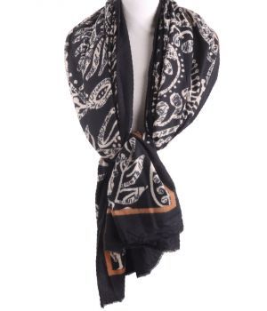 Ultra zachte wol-blend sjaal in zwart