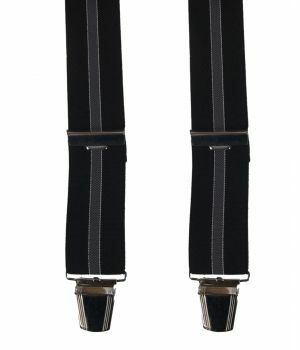 Zwarte bretels met grijze streep