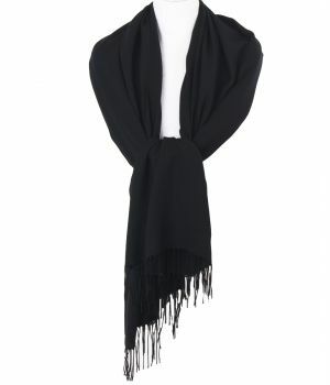 Soepelvallende effen zwarte pashmina sjaal