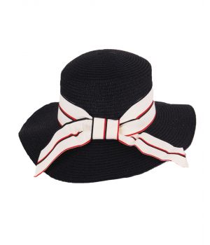 Zwarte vintage-stijl boater hoed
