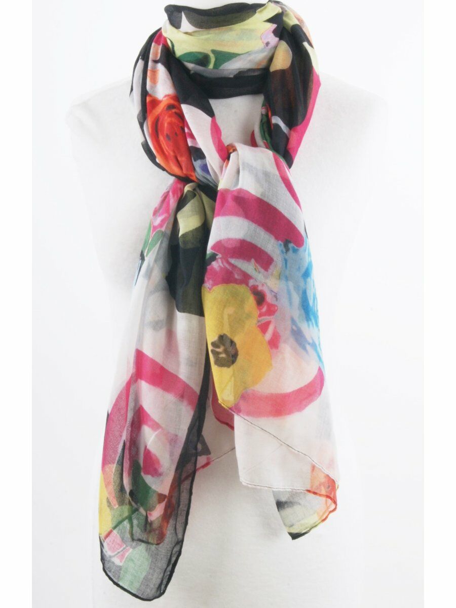 Desigual Sjaal Flowers And Checks huismerk kopen in de aanbieding