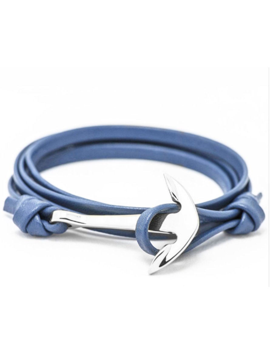 Blauwe Wikkelarmband Met Zilverkleurig Anker huismerk kopen in de aanbieding