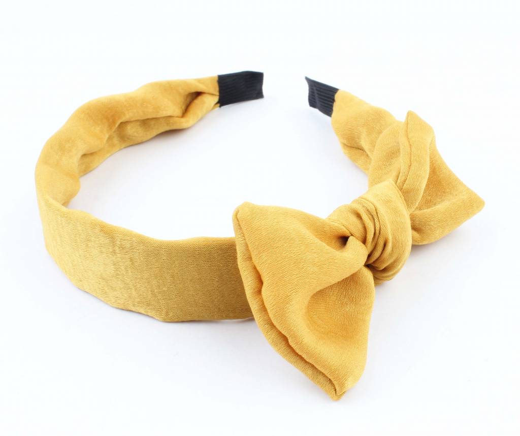 Okergele Satijnen Diadeem Met Strik huismerk kopen in de aanbieding