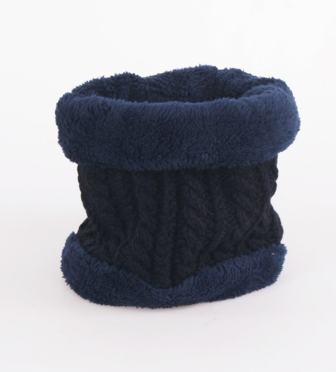 Donkerblauw Kabelgebreide Fleece Col Nekverwarmer huismerk kopen in de aanbieding Donkerblauw Kabelgebreide Fleece Col Nekverwarmer huismerk kopen in de aanbieding
