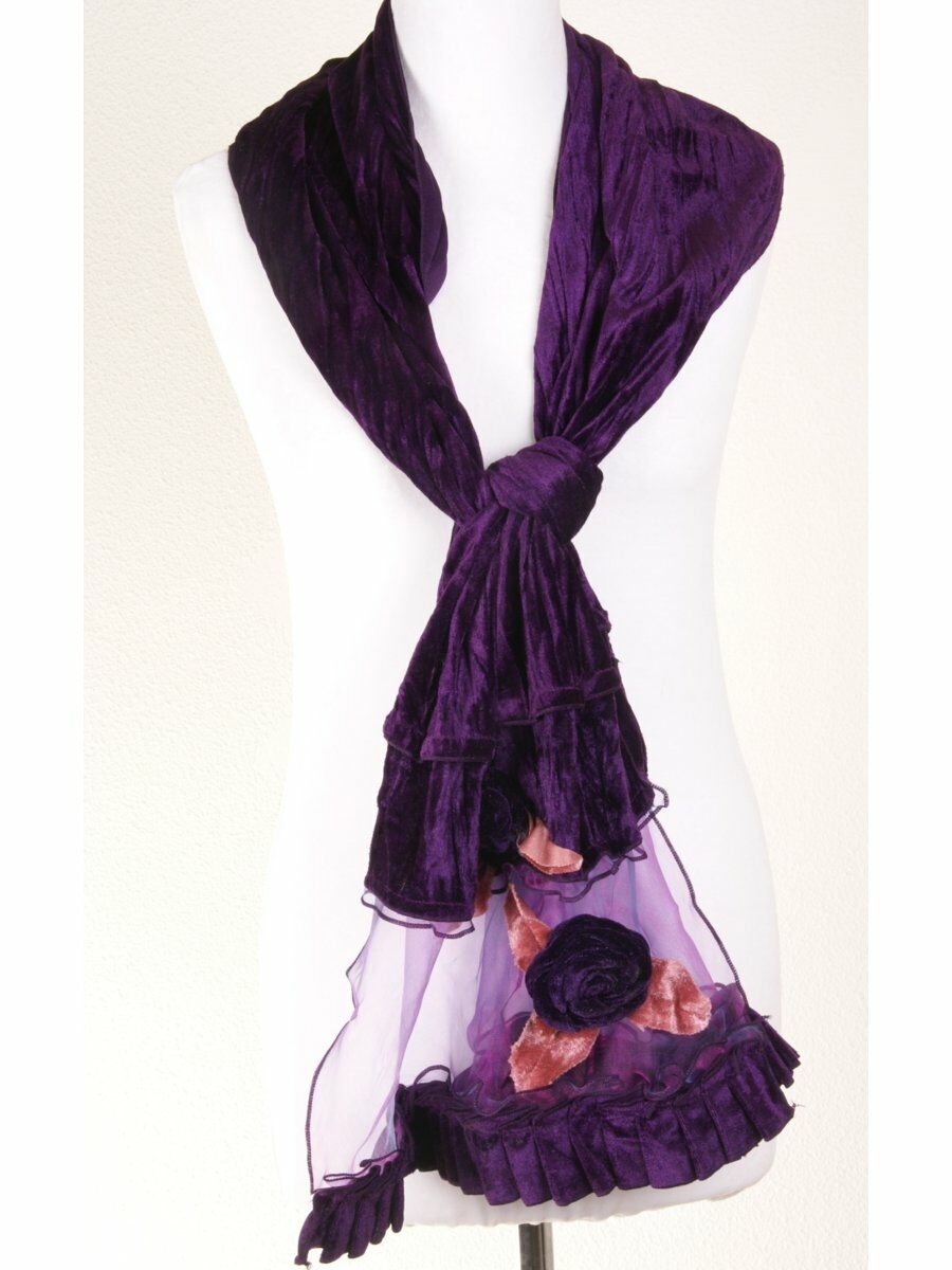 Paarse Crushed Fluwelen Stola huismerk kopen in de aanbieding