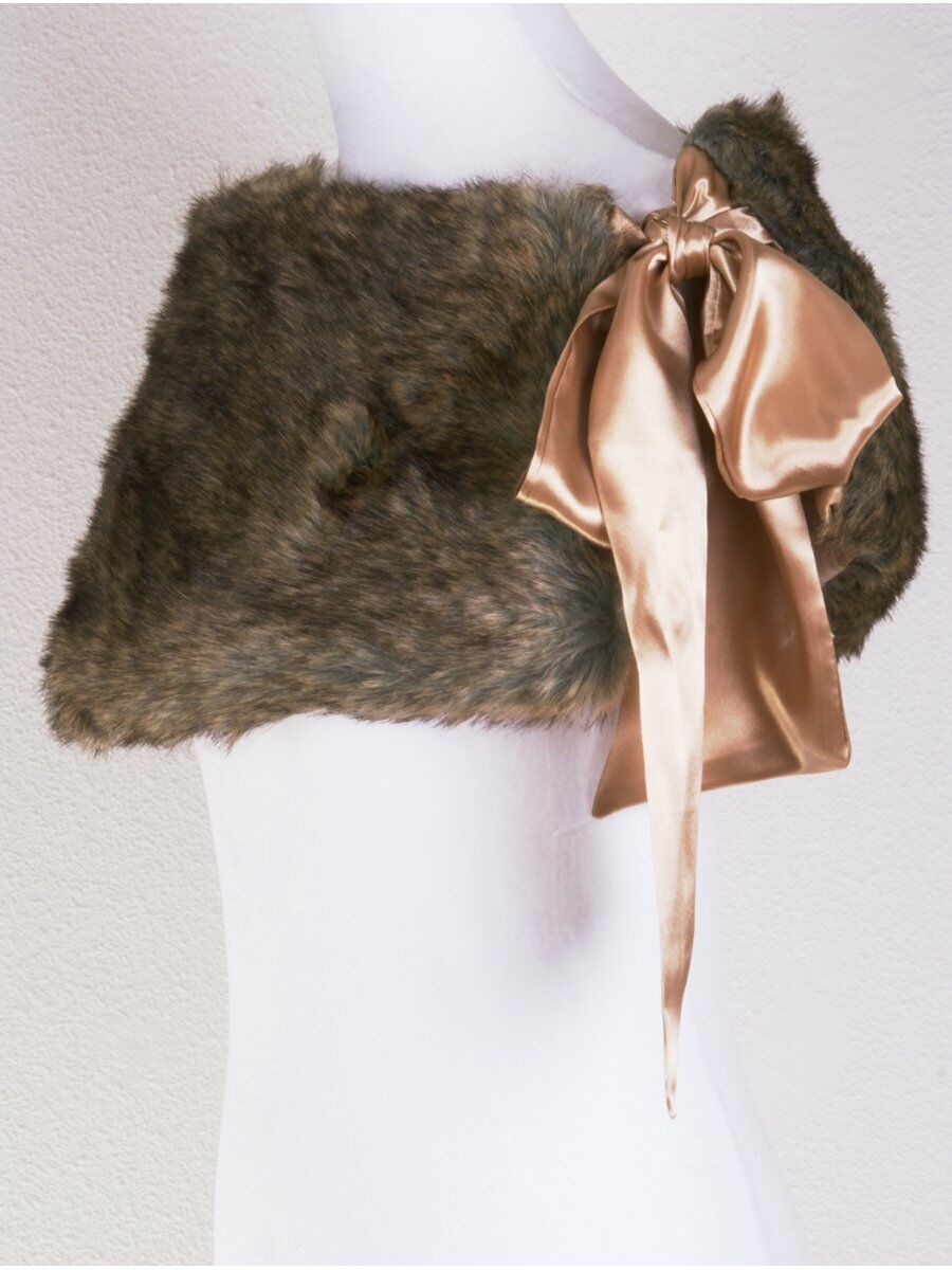 Bruin Gemeleerde Bontstola Met Beige Strik huismerk kopen in de aanbieding Bruin Gemeleerde Bontstola Met Beige Strik huismerk kopen in de aanbieding