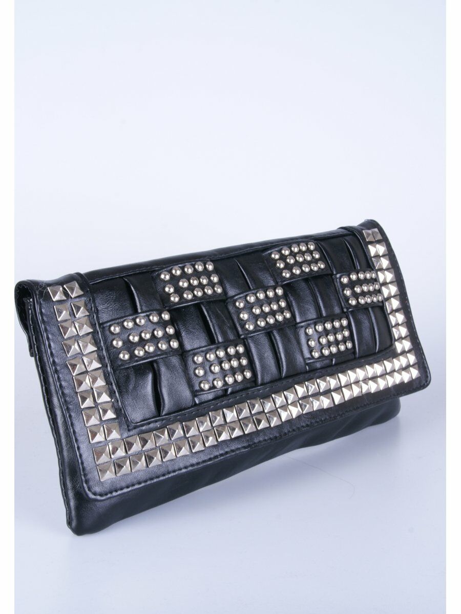 Zwarte Studded Clutch huismerk kopen in de aanbieding