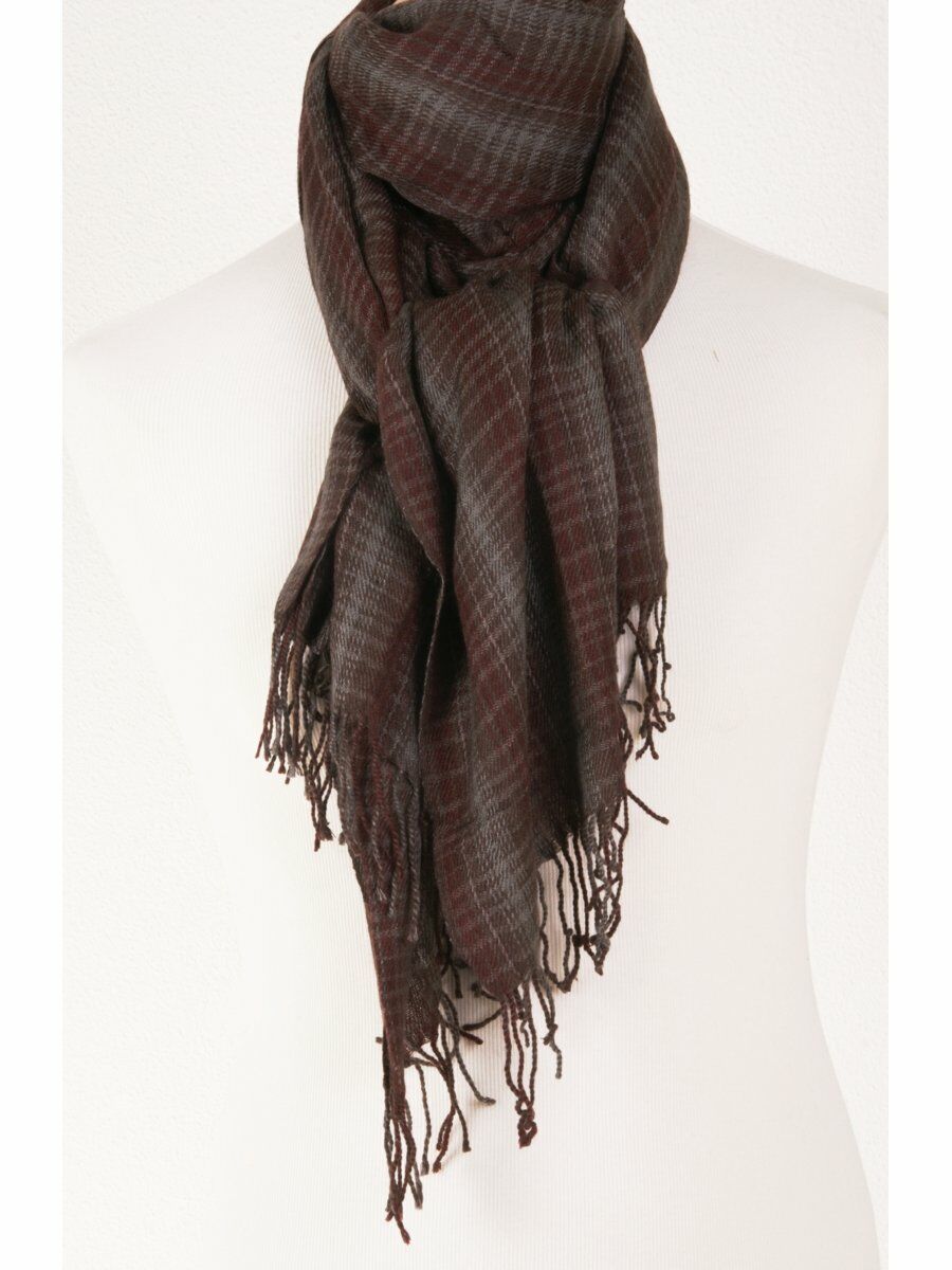 Roestbruin Taupe Geruite Herensjaal huismerk kopen in de aanbieding