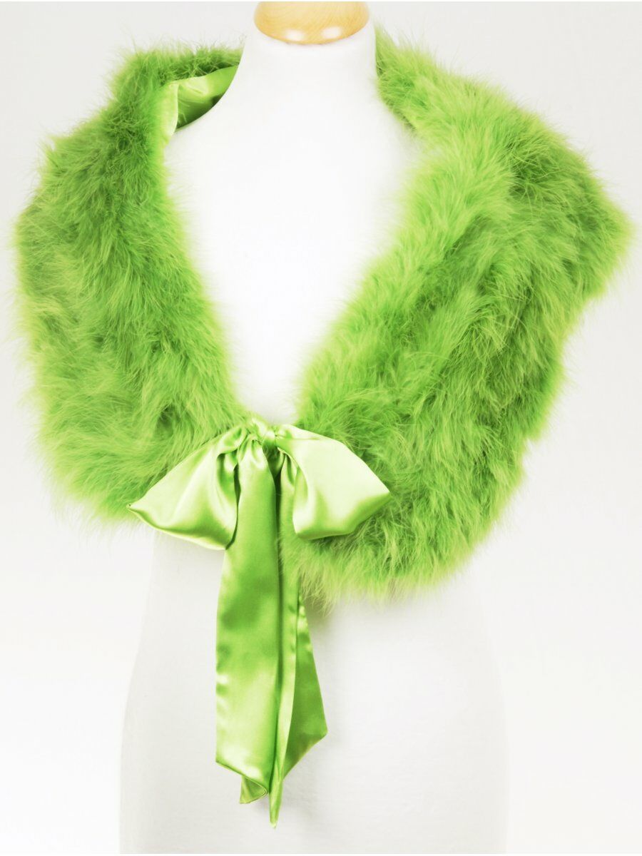Lime Maraboe Veren Stola Met Satijnen Strik huismerk kopen in de aanbieding