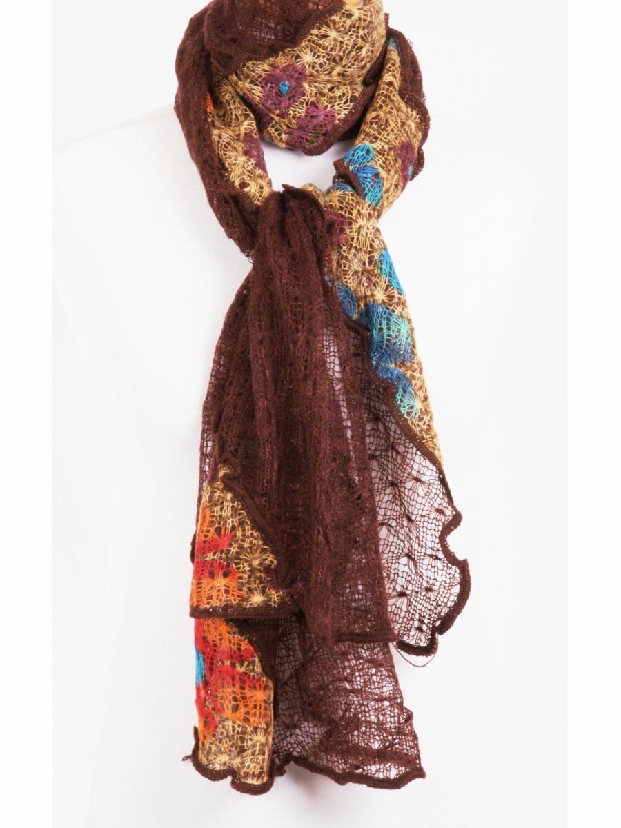 Roestbruine Los Gebreide Sjaal Met Ruches huismerk kopen in de aanbieding