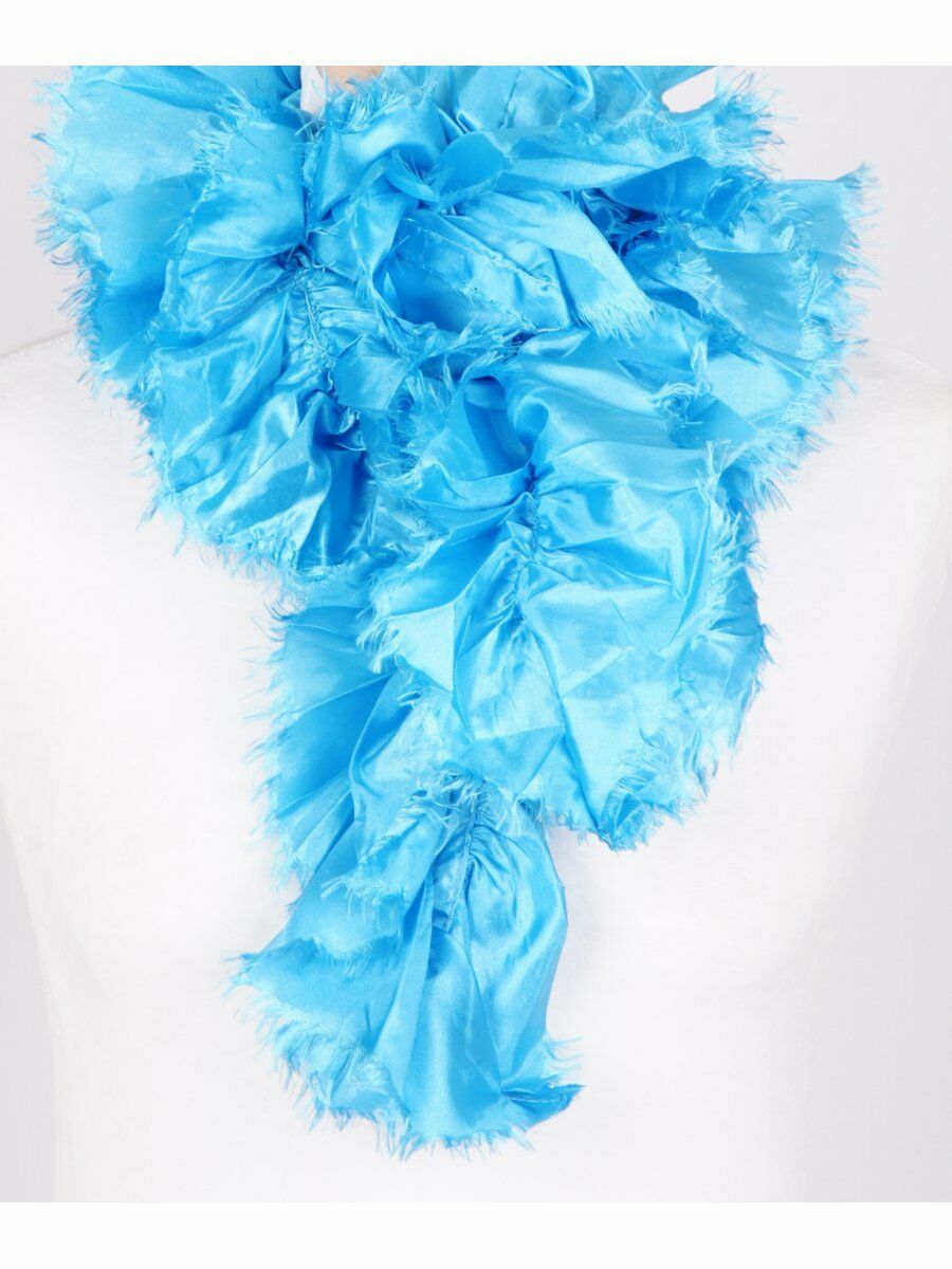 Turquoise Stroken Sjaal Met Rafelrandje huismerk kopen in de aanbieding