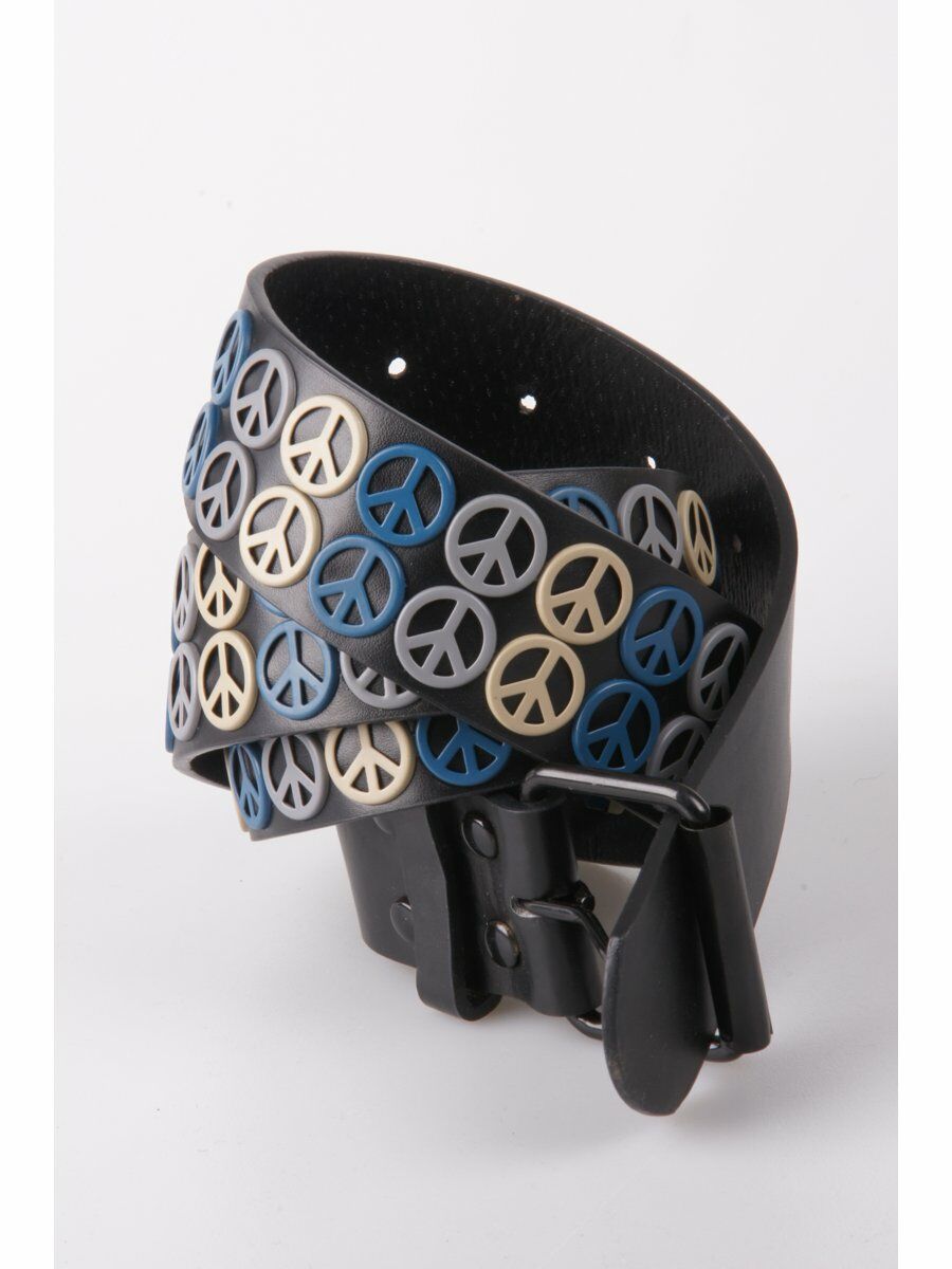 Zwarte Ibiza Riem Met Metalen Peace Sign Nieten huismerk kopen in de aanbieding