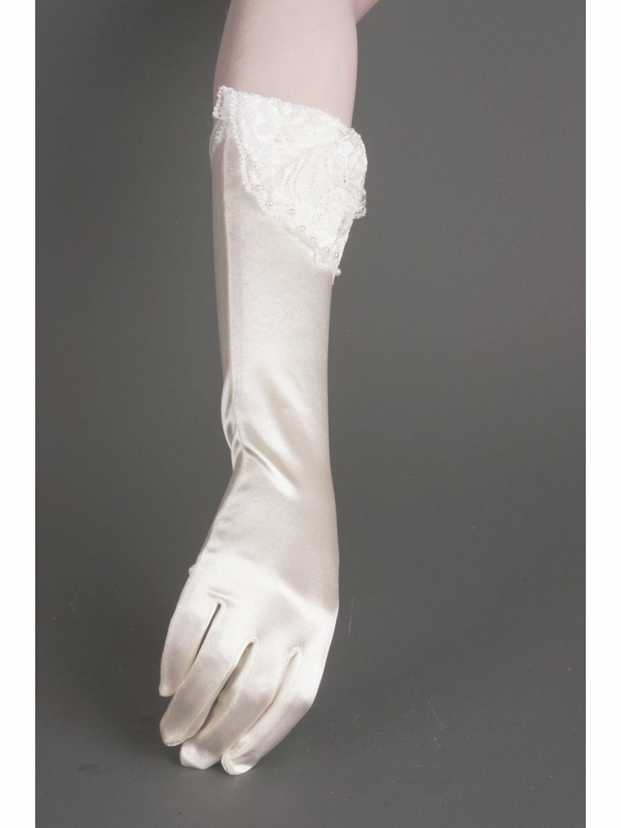 Ivoorkleurige Half Lange Avondhandschoenen Met Kant huismerk kopen in de aanbieding