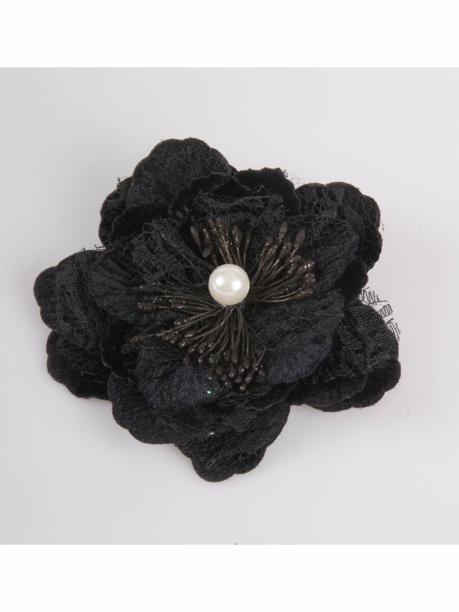 Zwarte Haarbloem Broche Van Fluweel En Kant huismerk kopen in de aanbieding Zwarte Haarbloem Broche Van Fluweel En Kant huismerk kopen in de aanbieding
