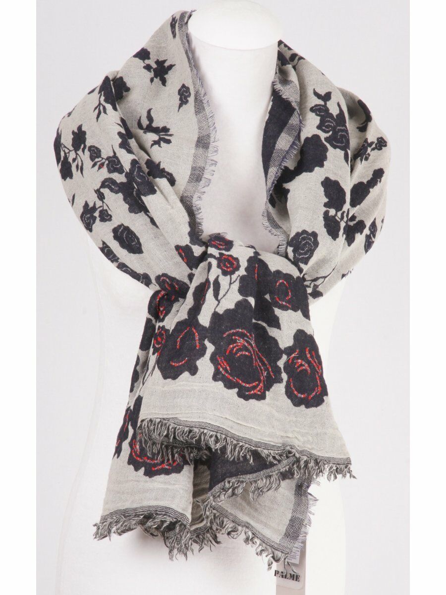 Wollen Pashmina Sjaal Met Rozen Patroon huismerk kopen in de aanbieding