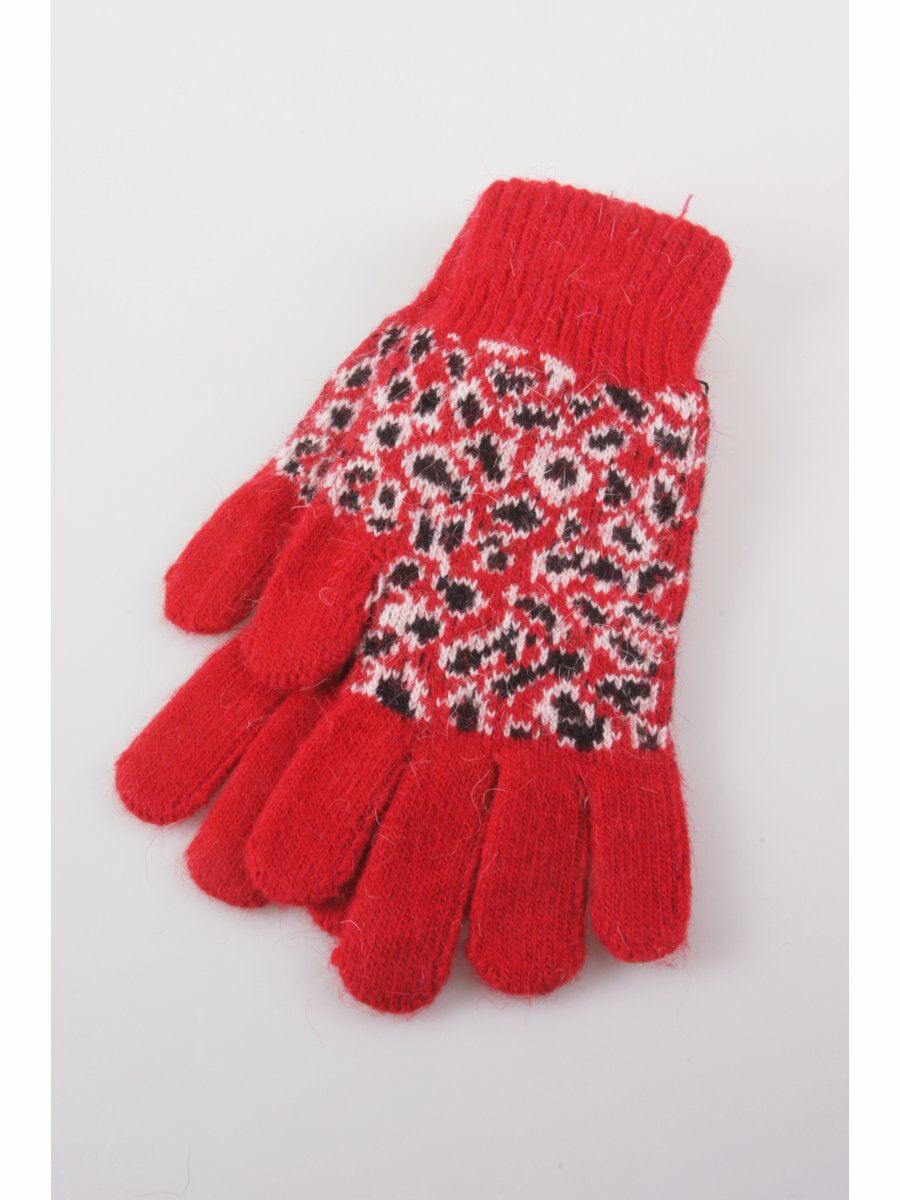 Rode Gebreide Handschoenen Met Snow Motief huismerk kopen in de aanbieding