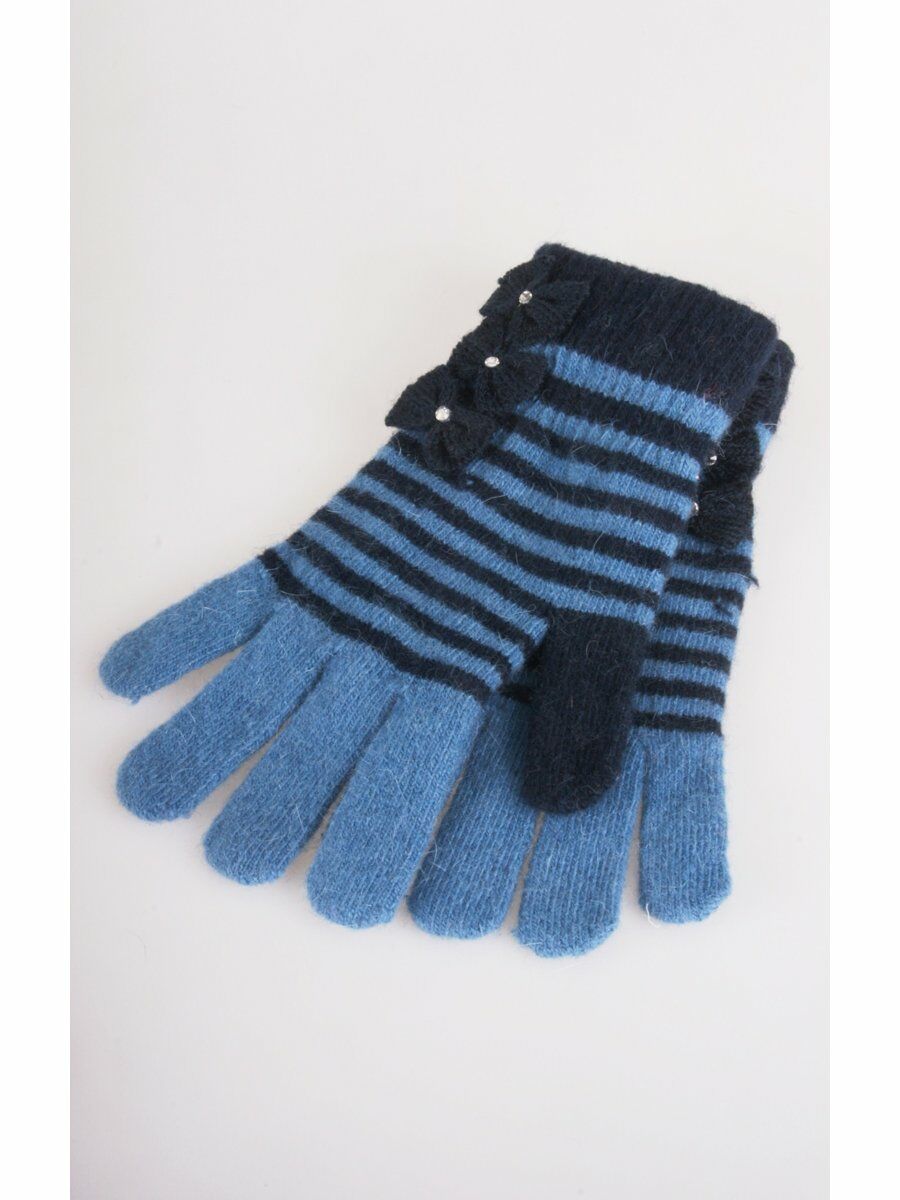 Marinejeanskleurig Gestreepte Gebreide Handschoenen huismerk kopen in de aanbieding