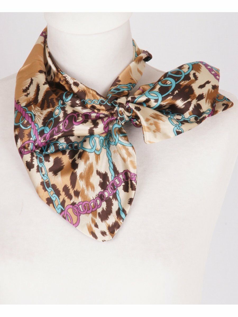 Ivoor Satijnen Slip On Sjaal Met Panterprint huismerk kopen in de aanbieding Ivoor Satijnen Slip On Sjaal Met Panterprint huismerk kopen in de aanbieding