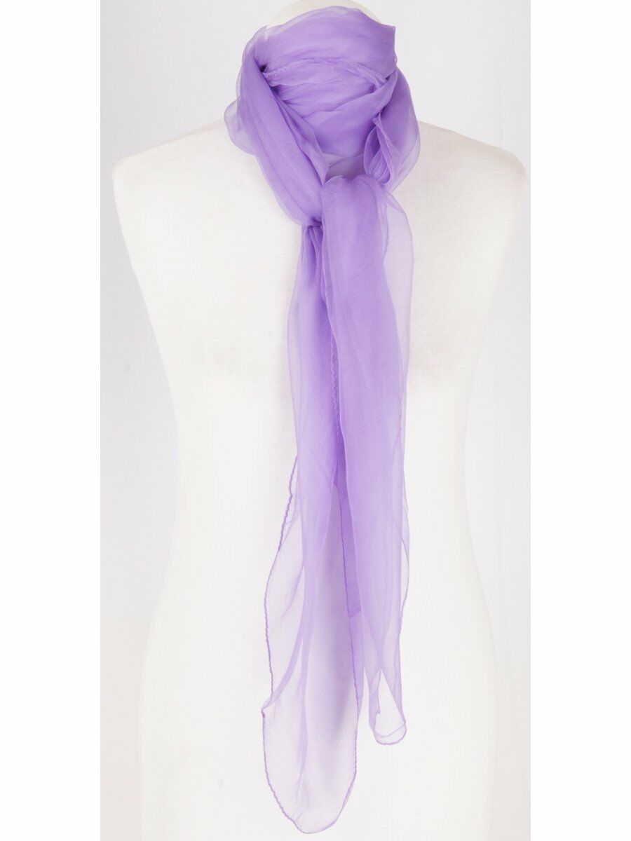 Effen Lila Zijden Voile Sjaal huismerk kopen in de aanbieding
