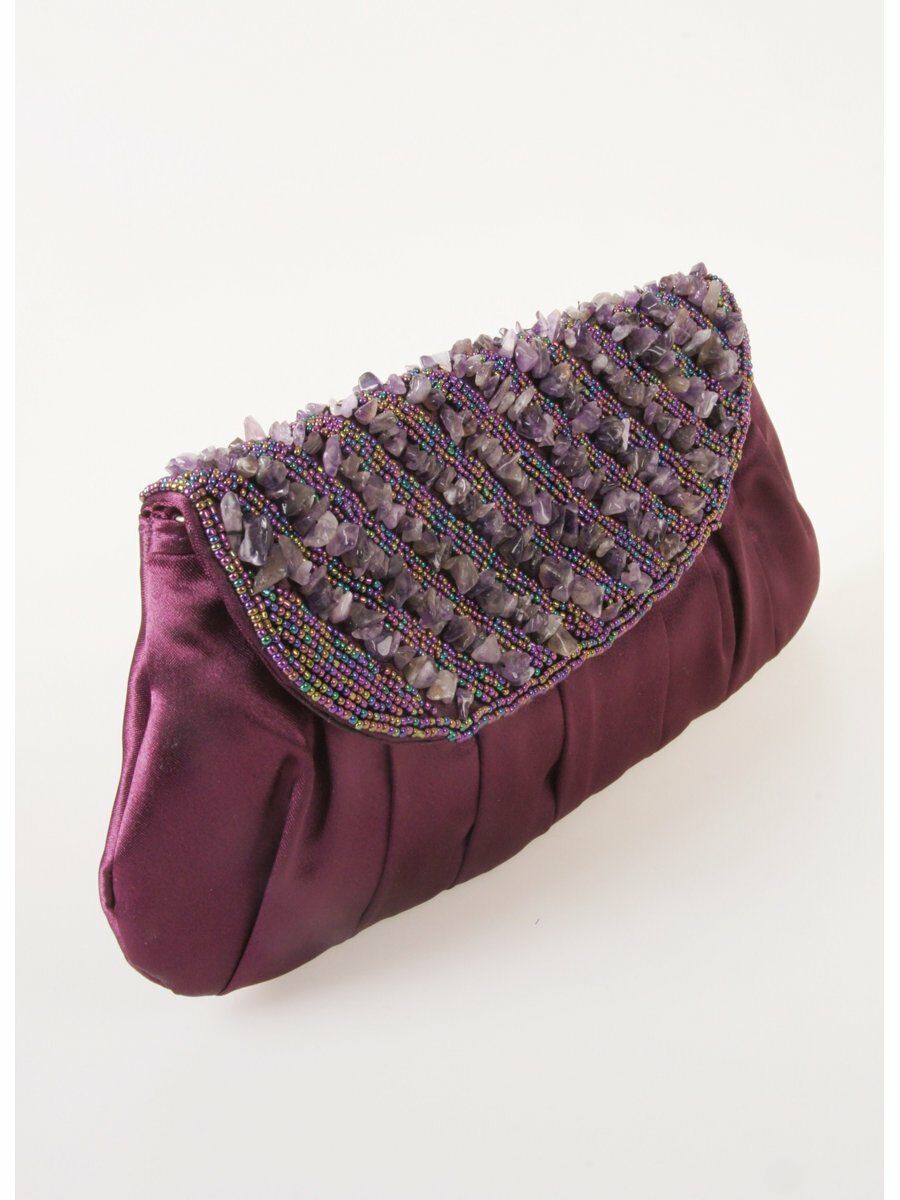 Bramen Paars Satijnen Fold Over Avondtasje huismerk kopen in de aanbieding