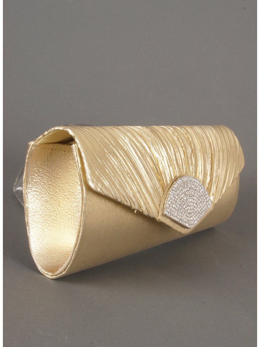 Goudkleurig Lurex Fold Over Avondtasje Met Strass huismerk kopen in de aanbieding