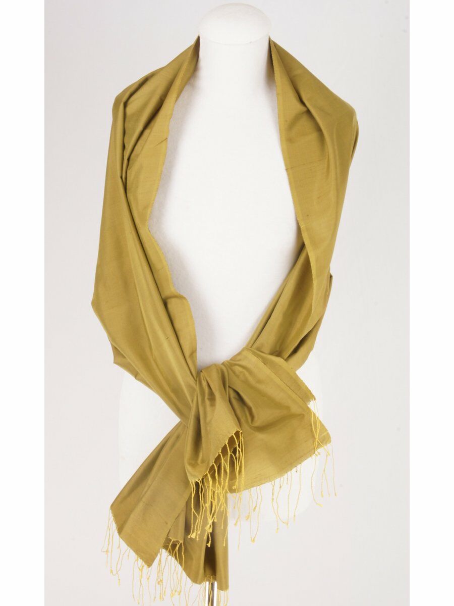 Koperkleurige Dupionzijden Stola Met Franje huismerk kopen in de aanbieding