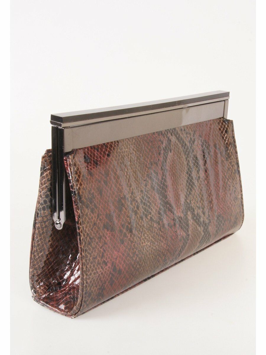 Roodbruinzwart Imitatie Slangenleren Clutch huismerk kopen in de aanbieding