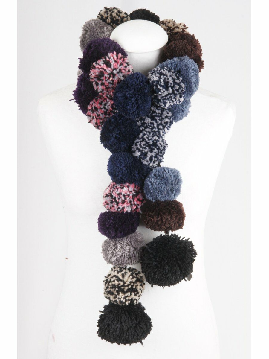 Handicraft Pompoenen Sjaal In Marine En Multicolor huismerk kopen in de aanbieding Handicraft Pompoenen Sjaal In Marine En Multicolor huismerk kopen in de aanbieding