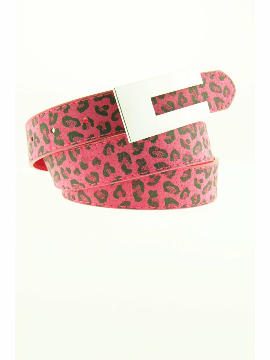 Roze Faux Lederen Leopard Riem Met Zilverkleurige Gesp huismerk kopen in de aanbieding
