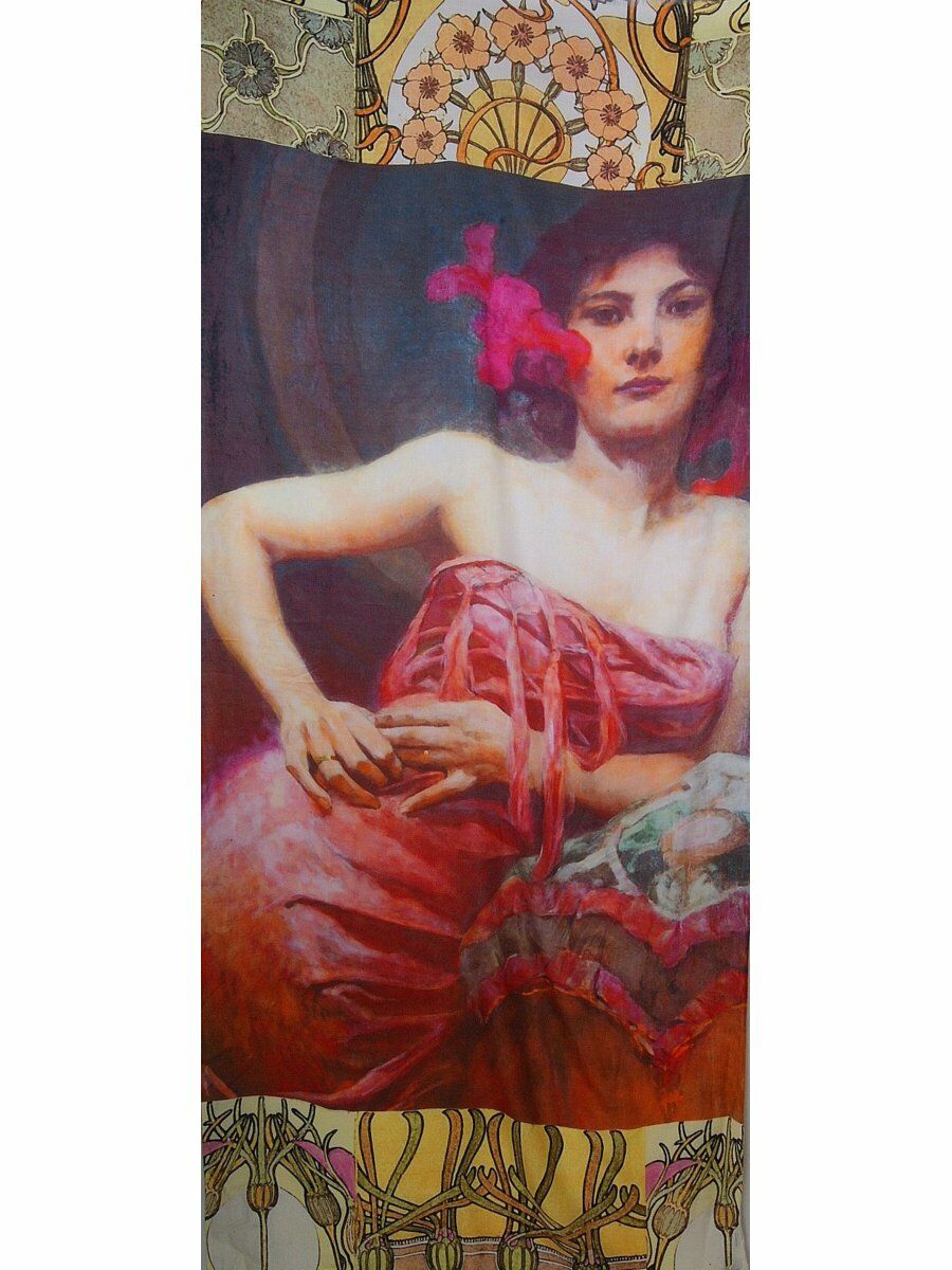 Sjaal Met Digitale Print In Art Nouveau Stijl huismerk kopen in de aanbieding Sjaal Met Digitale Print In Art Nouveau Stijl huismerk kopen in de aanbieding