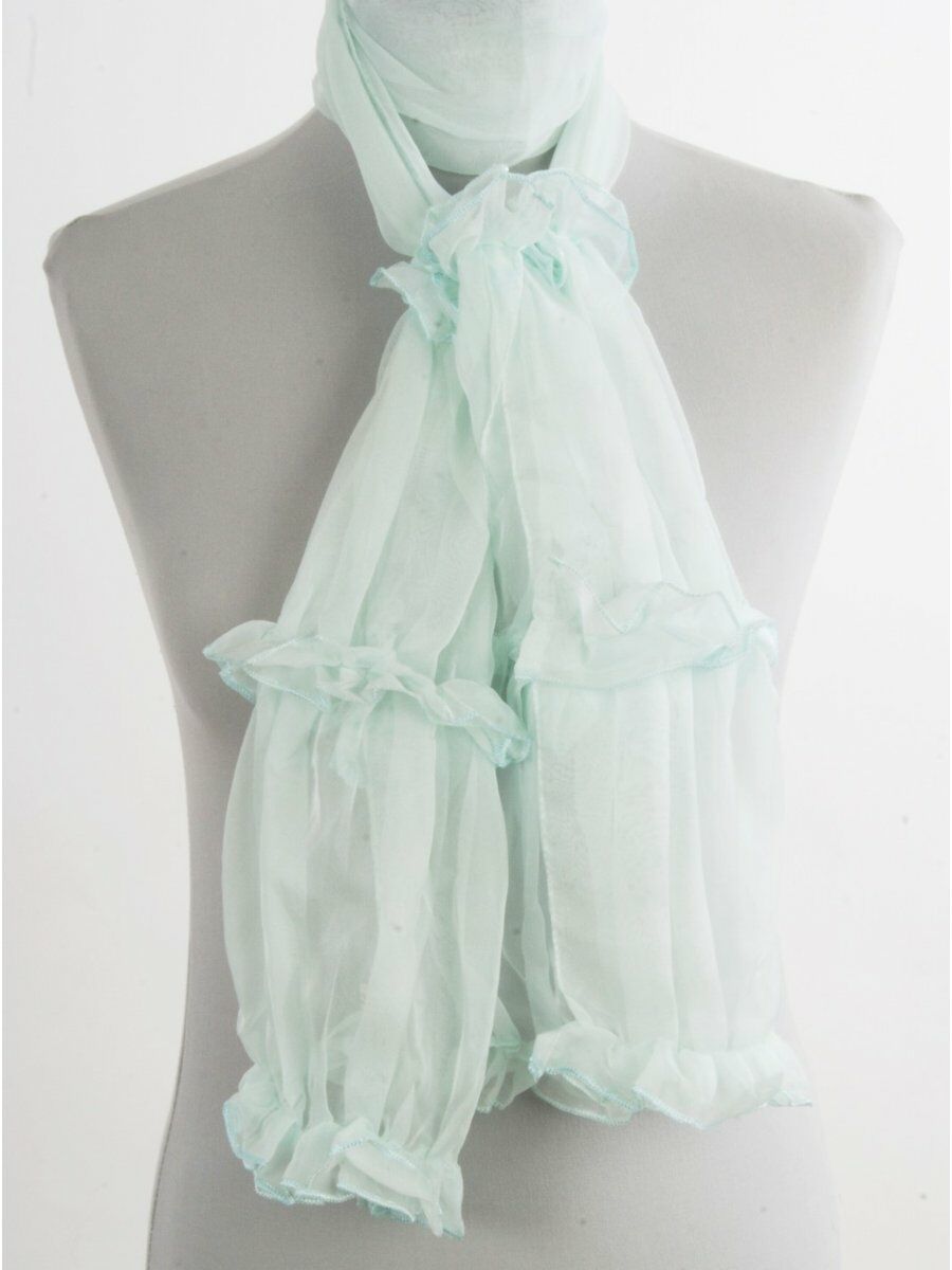 Mintgroen Voile Sjaal Met Ruches huismerk kopen in de aanbieding Mintgroen Voile Sjaal Met Ruches huismerk kopen in de aanbieding