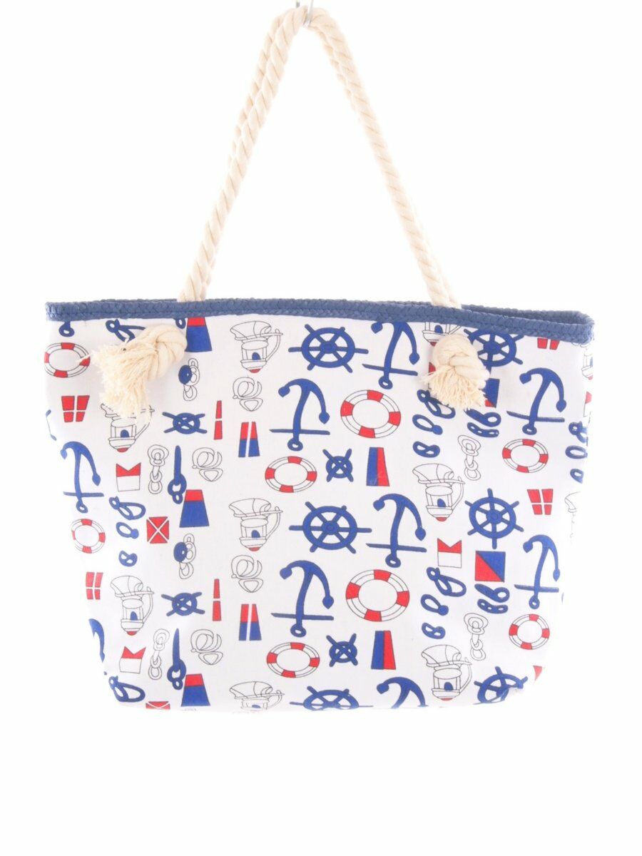 Canvas Strandtas Met Maritiem Thema En Touwhengsels huismerk kopen in de aanbieding