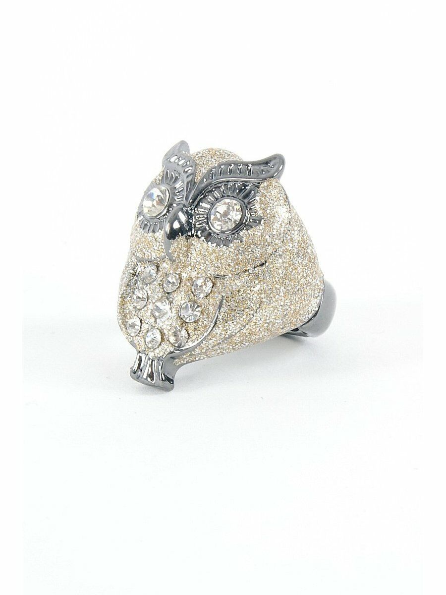 Uilring Goudzilver Met Strass Oogjes huismerk kopen in de aanbieding