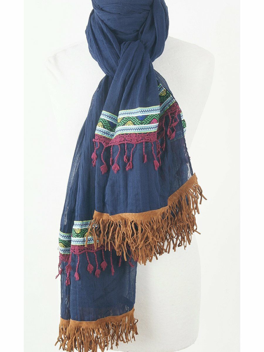 Grote Donkerblauwe Boho Look Sjaal huismerk kopen in de aanbieding Grote Donkerblauwe Boho Look Sjaal huismerk kopen in de aanbieding