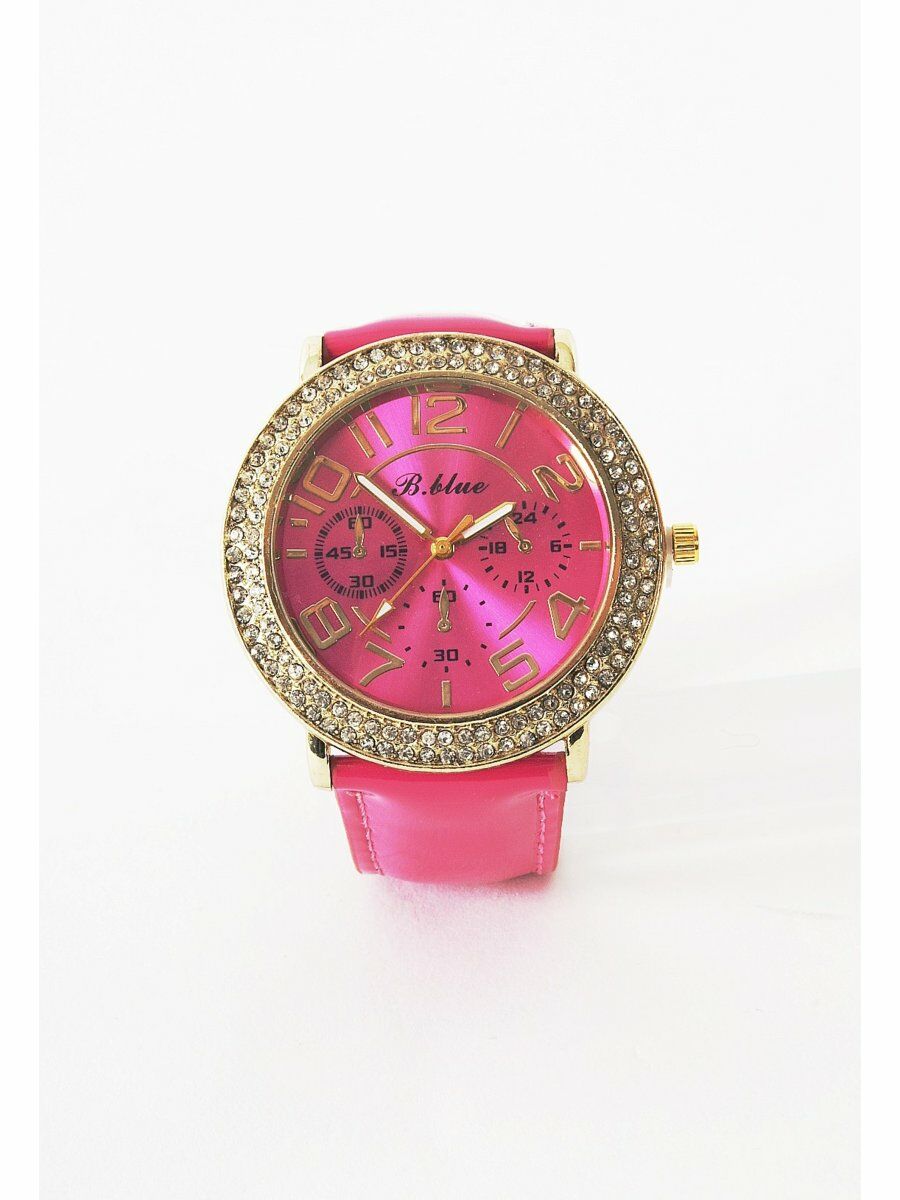 Hardroze Horloge Met Strass Steentjes huismerk kopen in de aanbieding Hardroze Horloge Met Strass Steentjes huismerk kopen in de aanbieding