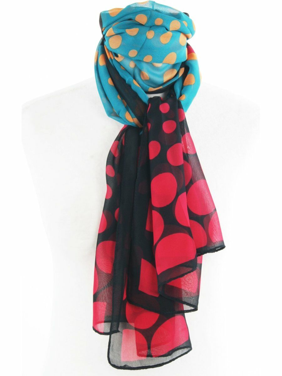 Soepele Voile Sjaal Met Zwart Zeegroene Kleurvlakken huismerk kopen in de aanbieding