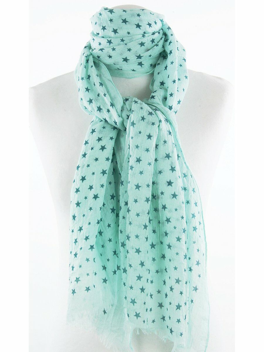 Mintgroene Sjaal Met Sterrenprint huismerk kopen in de aanbieding