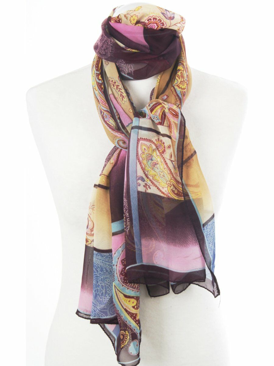 Silktouch Voile Sjaal Met Paisley Print huismerk kopen in de aanbieding Silktouch Voile Sjaal Met Paisley Print huismerk kopen in de aanbieding