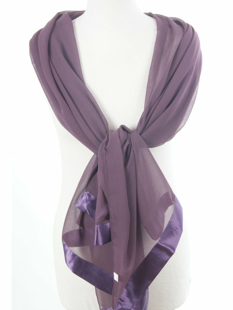 Aubergine Kleurige Crepe Voile Stola huismerk kopen in de aanbieding