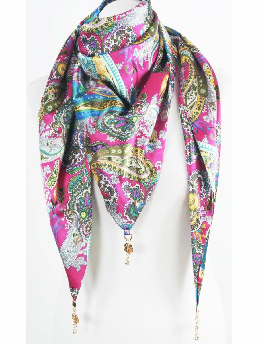 Roze Satijnen Sjaal Met Paisleys huismerk kopen in de aanbieding